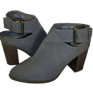 American Eagle‎ Gray Bootie Women's 10 Strappy Buckle Chunky Western Boho Hippie